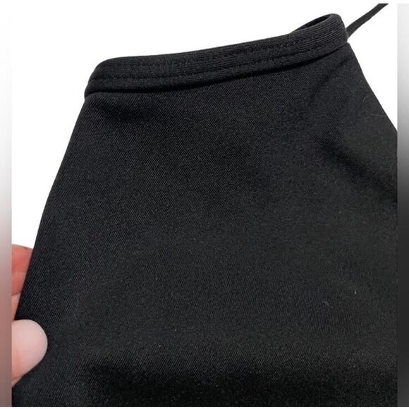 Nwt We Wore What Cropped Black Sleeveless Shirt With Shelf Bra Tank Size Medium - Picture 7 of 14